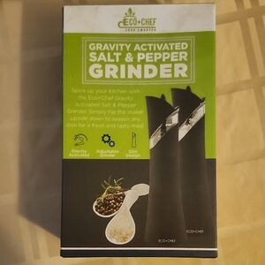 Black Gravity Activated Salt & Pepper Grinder